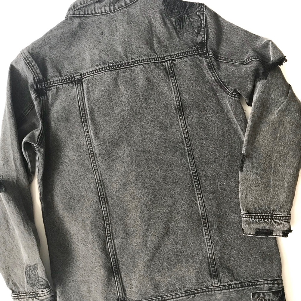 LAST 1▪️Washed Black Oversized Denim Jean Jacket - Picture 7 of 7